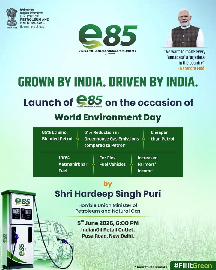 From the fields of India to the roads of India, E85 represents a powerful vision of sustainable growth