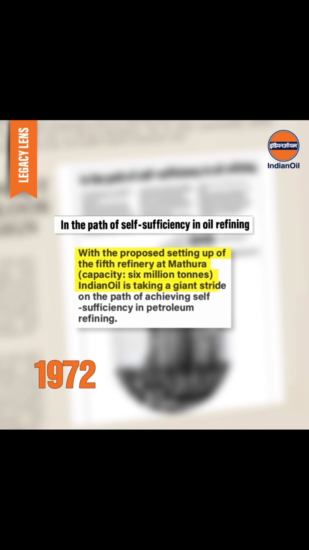 In 1972, IndianOil announced its proposed fifth refinery at Mathura a defining step towards strengthening Indias self suff...