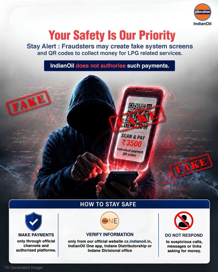 Beware of unauthorized individuals who may ask for money in the name of new LPG connections or related services