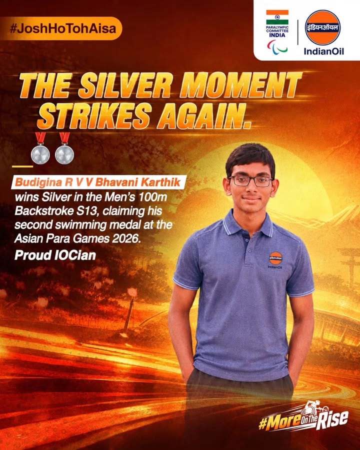 Congratulations to our Divyashakti athlete Budigina R V V Bhavani Karthik on winning his second Silver medal at the Asian P...